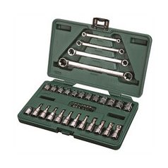   SATA E-Torx csillag- és dugókulcs készlet 1/4'' és 3/8'' kofferben 35 részes
