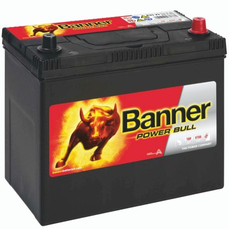 Banner P45 23 ASIA Power Bull Akkumulátor 45AH 390A J+ Asia vastag (H:238mm;Sz:129mm;M:225mm), P4523ASIA