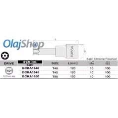TOPTUL  1/2"-os torx bit (BCKA1640 )