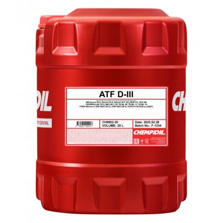 Chempioil 8902 ATF D-III (20 L) Váltóolaj