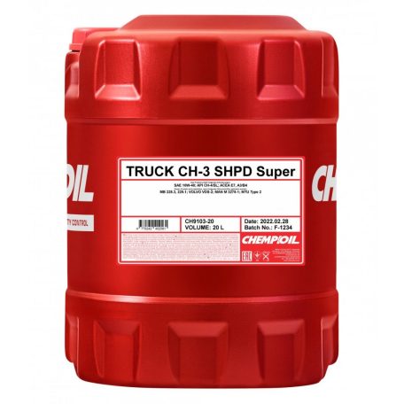 Chempioil 9103 CH-3 Truck Super SHPD 10W-40 (20 L)  Motorolaj