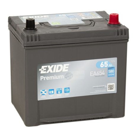 Exide Premium EA654, 65Ah 580A Jobb+Ázsia (EA654)