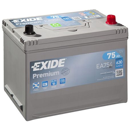 Exide Premium EA754 12V 75Ah 630A akkumulátor J+ Japán
