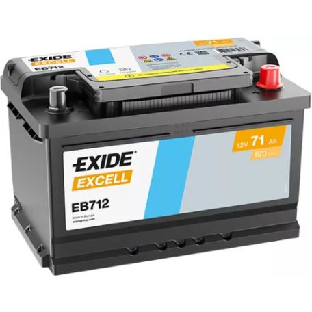 Exide Excell EB712 (71AH 670 A)  excell J+
