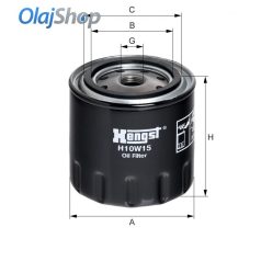 Hengst H10W15 olajszűrő, H10W15