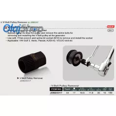   TOPTUL  Speciális dugófej (VW GOLF3, VENTO, PASSAT, AUDI A3, VOLVO, stb.) (JDBD3317 )
