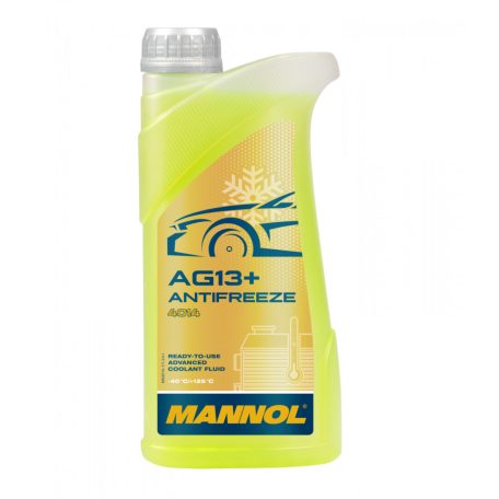 Mannol 4014 AG 13+ Antifreeze -40 Celsius (1 L) sárga fagyálló, készre kevert