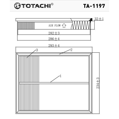 TOTACHI LEVEGŐSZŰRŐ TA-1197/TCH