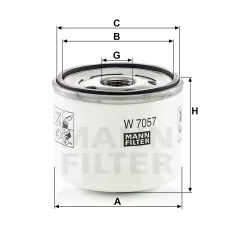 MANN FILTER W7057 olajszűrő, W7057