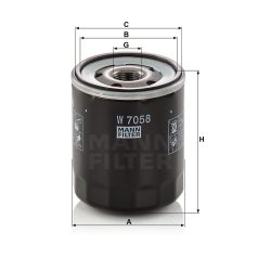 MANN FILTER W7058 Olajszűrő, W7058