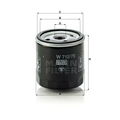 MANN FILTER W712/75 Olajszűrő, W712/75