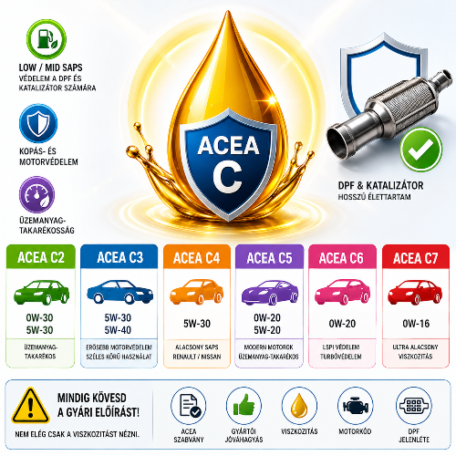 ACEA C1, C2, C3,...C7 szabványok