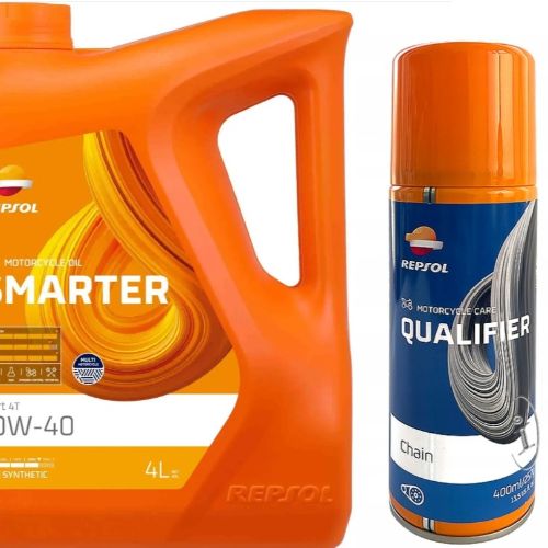 Repsol 4L motorkerékpárolajok + ajándék Repsol Chain Spray 400 ml
